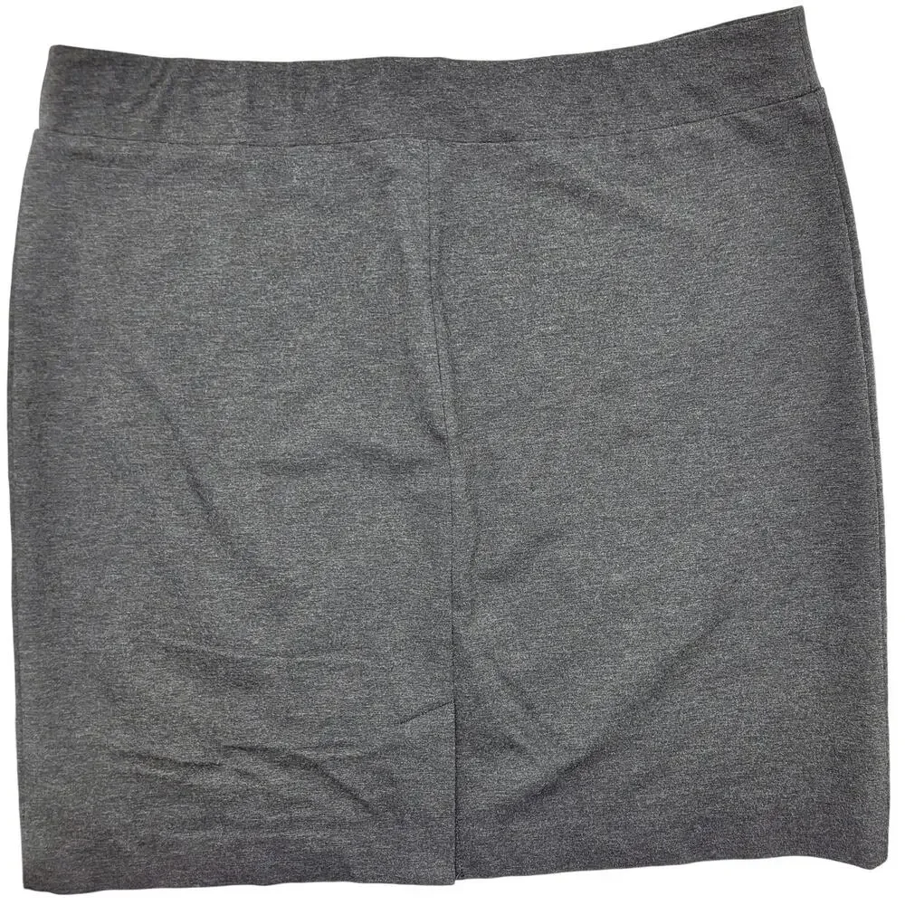 J Jill Pencil Skirt Women's XL Dark Gray Ponte Knit Pull On Fall Office Academia